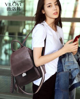 Willow Ba lô nữ 2019 Mới Hàn Quốc Da hoang dã Lady Bag Da Chống trộm Ba lô Da mềm