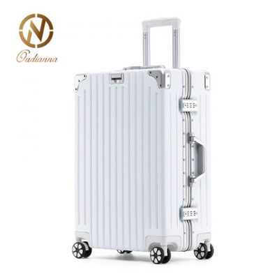 Retro khung nhôm xe đẩy trường hợp phổ biến bánh xe vali nam và nữ sinh viên vali nhỏ 20 inch mật khẩu hộp da 28