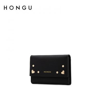 Red Valley Ví da mới Phụ nữ gấp ngắn Mini Thin Ví ba lần Ví tiền đơn giản