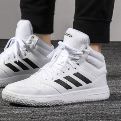 Giày thể thao nam Adidas giày cao cổ nam 2019 mới đích thực mùa thu và mùa đông giày thể thao màu trắng