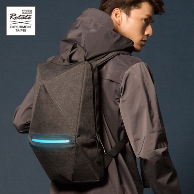 ROTATE thủy triều ban đầu thương hiệu ba chiều hình học ba lô nam chức năng dạ quang ba lô túi du lịch đa chức năng