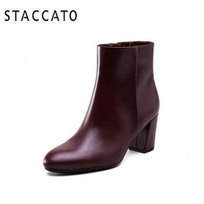 Quầy mùa đông của Stuttgart với khí chất tương tự đơn giản mũi nhọn da cừu cao gót cao gót nữ giày ngắn S9T603DD8