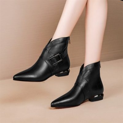 Giày cao cổ nữ chồn cho bé đôi bốt ngắn mùa thu đông cộng với giày da nhung 2019 giày da mới chính thức lưu trữ