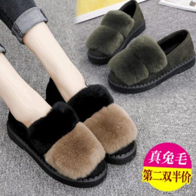 Giày sang trọng cho phụ nữ mùa thu đông mặc cùng nhung 2019 mới mang thai cho phụ nữ mang giày đế xuồng