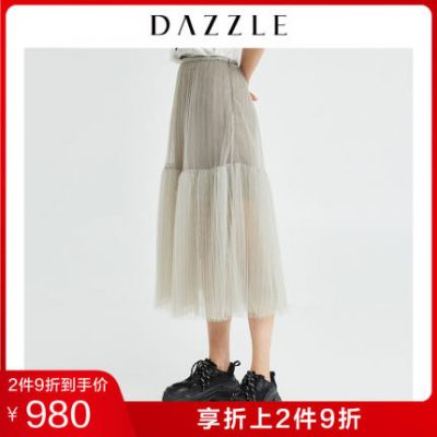 DAZZLE Di Su 2019 Winter New Fairy Gạc dài thanh lịch Váy nữ 2G4S4011D