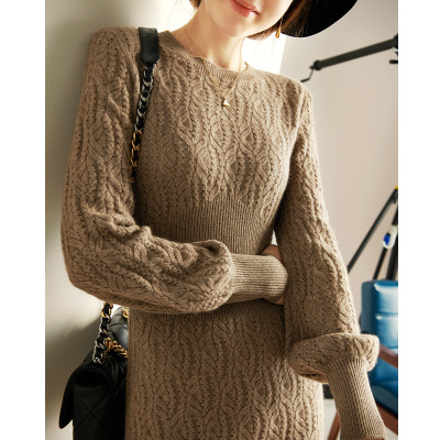 [Phiên bản giới hạn] Cuộc họp thường niên thật tuyệt vời! Ý Gao End Line Vintage Lantern tay áo cashmere đan