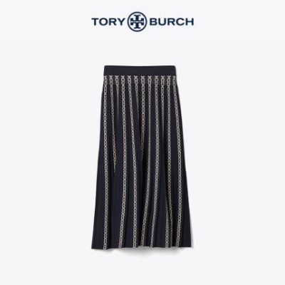 TUR BURCH Tang Liboqi 19 mùa thu và mùa đông của phụ nữ GEMINI LINK in váy dệt kim 58487