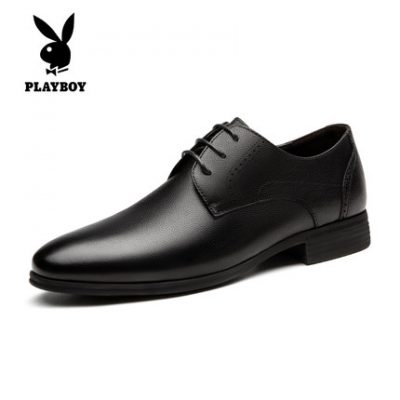 Giày nam Playboy mùa đông mềm da lộn kinh doanh giày da bình thường Giày da nam màu đen