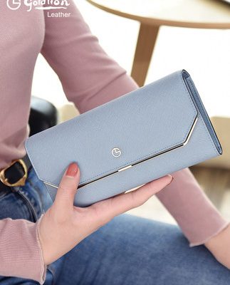 Goldlion Ví nữ dài bằng da 2019 Thời trang mới Đơn giản Ba ly hợp đa năng Túi xách tay đa năng