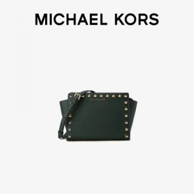 MK Selma Medium Studded Leather Shoulder Bag Women Bag MICHAEL KORS