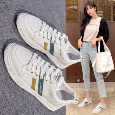 Giày vải nữ Giày mùa thu 2019 mới nhỏ màu trắng Giày nữ hoang dã Giày thể thao Hàn Quốc Giày đế xuồng mùa đông nữ