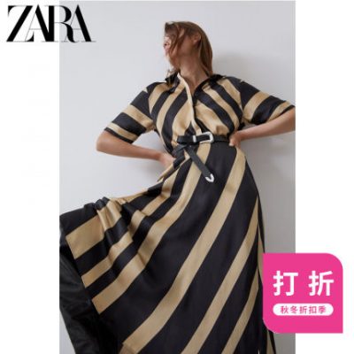 ZARA Mới TRF Women Fall Winter Giảm giá Đầm lụa Satin 08100447085