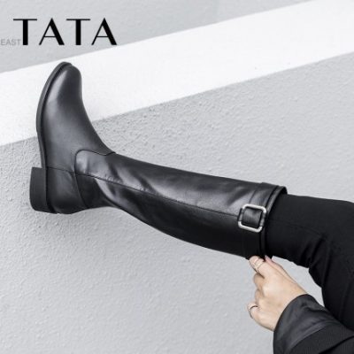 giày nữ TATA đông 2019 mùa thu và mùa đông giày da mới gót thấp gót chính thức của cô ấy là cửa hàng giày nhỏ ck-1