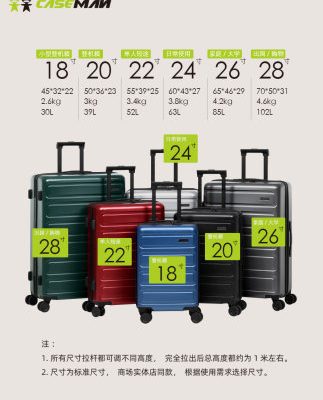 Caseman Case Vali Hành lý Xe đẩy nữ và nam Case Cardan Bánh xe nhỏ 20 inch Bao da