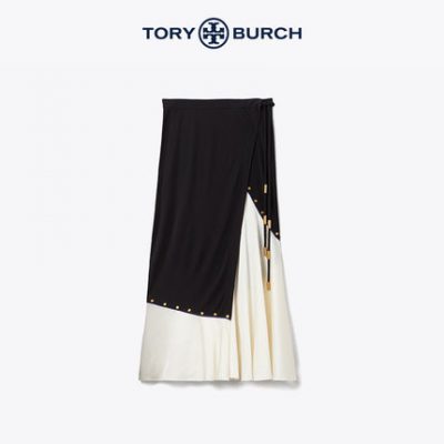 TUR BURCH Tang Liboqi 19 mùa thu và mùa đông chất liệu của phụ nữ khâu váy giữa dài thanh lịch 57313