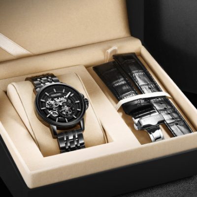 Quà tặng giáng sinh Renault 2019 đồng hồ mới chính thức nam chính hãng rỗng tự động cơ khí đồng hồ nam xu hướng thời trang