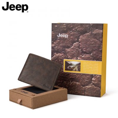 Ví nam JEEP Da nam Mặt cắt ngang chính hãng Tide Pure Pure Da mới Thanh niên cá tính Kinh doanh Ví nam