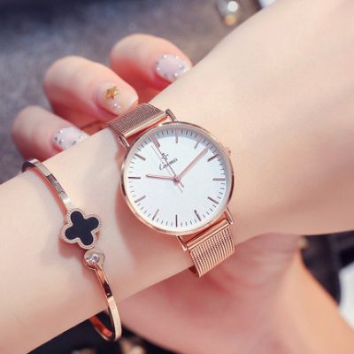 Đồng hồ đeo tay nữ đồng hồ nữ bằng thép gió xu hướng thời trang Hàn Quốc chống thấm nước nữ đồng hồ đeo tay nữ đơn giản