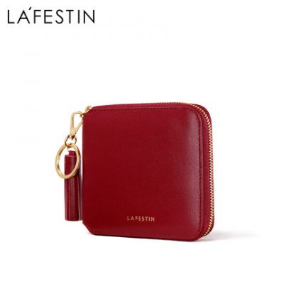 Rafestin 2019 mới chính hãng thời trang da nữ ví ngắn ví nữ dây kéo ví nữ mini ví tiền xu
