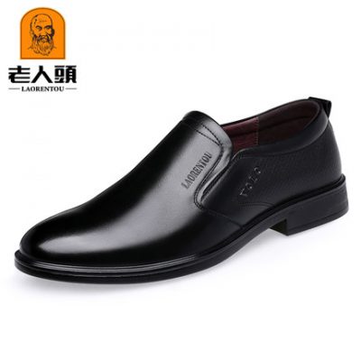 Giày da nam cổ nam 2019 mùa thu và mùa đông nam kinh doanh giày da giản dị cộng với giày da đế mềm có đế mềm