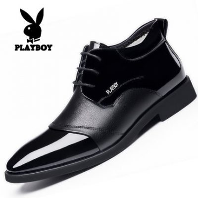 Giày cotton Playboy Giày nam mùa đông ấm áp cộng với giày nhung cotton da cha cha giày len cao cấp