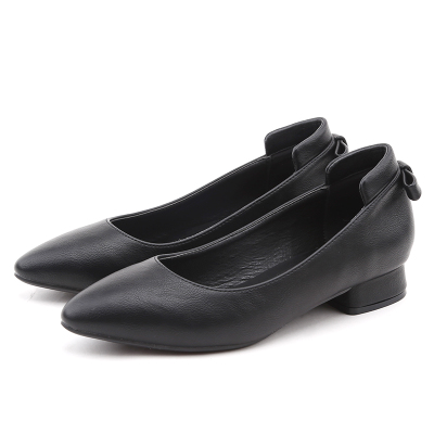 Giày công sở đế mềm đế nhọn Giày công sở phỏng vấn công việc thoải mái hoang dã nông thấp gót thấp khách sạn giày gót dày