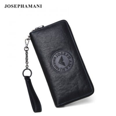 Zhuo Fan Armani Ví nam nam Da nam dài Zipper ly hợp Thanh niên Casual Túi xách nam Túi da
