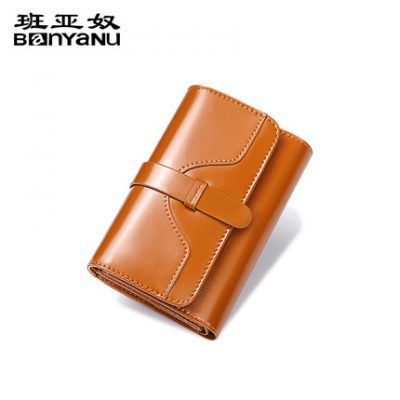 Ví nữ mới 2019 ví ngắn nữ da gấp ba lần Thời trang Hàn Quốc gấp ví nữ đơn giản vừa và thay đổi trung bình