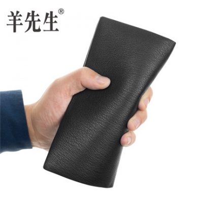 Ví cừu nam ví nam dài bằng da siêu mỏng tay thanh niên da mềm da thủy triều sinh viên ví da cừu đơn giản Hàn Quốc