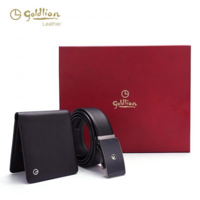 Ví vàng Gold ví cao cấp hộp quà tặng bằng gỗ nguyên khối đặt nam chính hãng da nam tặng quà sinh nhật