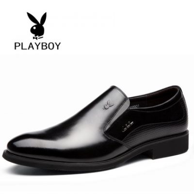 Giày nam Playboy mùa đông cộng với nhung da trung niên trang phục giày đế mềm đế mềm đi giày công sở