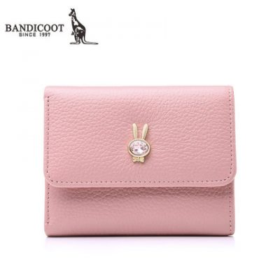 Ví ngắn Kangaroo lady giảm giá 30% 2019 mới chính hãng da nữ nhỏ tươi Nhật Bản và Hàn Quốc lớp da nhỏ ly hợp nhỏ
