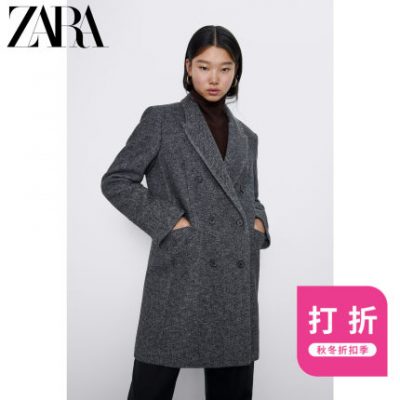 ZARA Phụ nữ mới Thu / Đông Giảm giá xương cá Twill Loose Fit Áo 08358692802