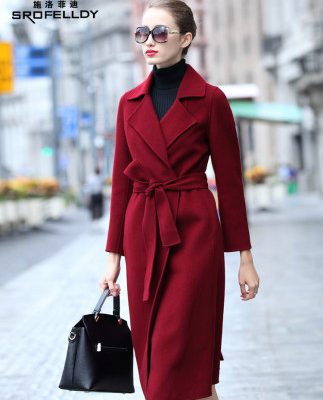 Áo khoác len cashmere hai mặt phong cách Hepburn nữ 2019 mới áo len mỏng dài giữa mùa thu nữ mùa thu đông