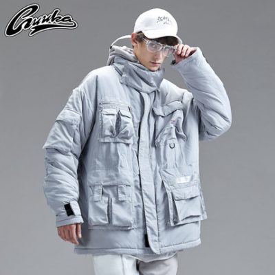 Guuka triều thương hiệu cotton dày nam thanh niên chức năng áo khoác cotton nhiều túi dụng cụ áo khoác cotton lỏng lẻo