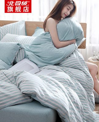 Tianzhu cotton bốn mảnh cotton mùa đông trần truồng ngủ bộ đồ giường ba mảnh vải lanh chăn bông vải lanh
