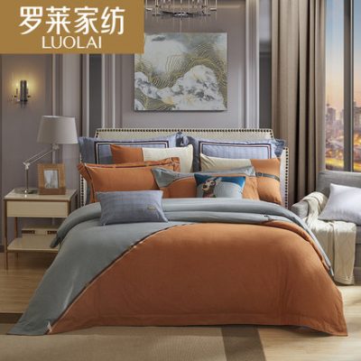 Luolai Home Dệt Bộ đồ giường bằng vải bông Tấm trải giường 1.5 / 1.8 mét Giường bốn mảnh Đặt ngủ ngon ôm bạn ngủ