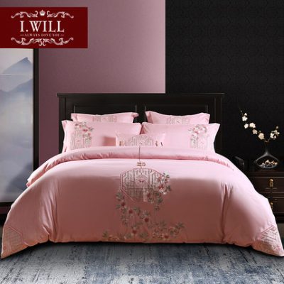 Aiwei Home Dệt Sanding Cotton bốn mảnh Cotton 60S Bông dài chủ yếu Hoa mới Trung Quốc Bộ đồ giường hoa mùa đông