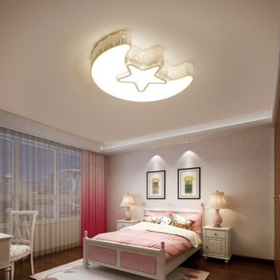 Cá tính sáng tạo Phòng trẻ em LED Phòng ngủ Đèn trần Sao trăng Hiện đại Đơn giản Boy Boy Phòng chiếu sáng