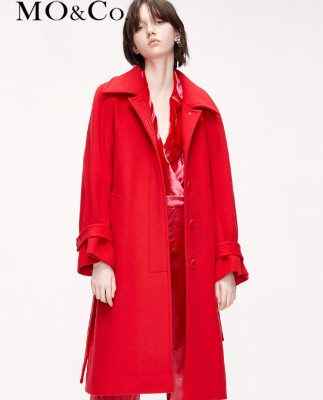 MOCO2019 Winter New Lapel Đơn giản Wool Blend Áo hai mặt MAI4OVC014