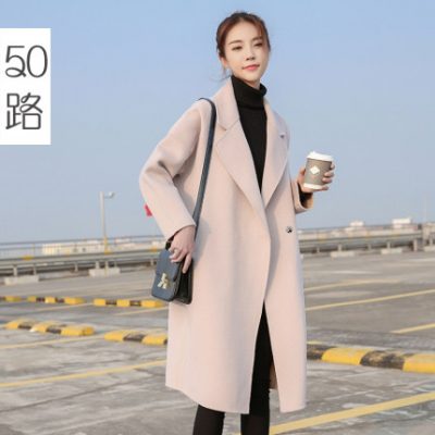 Áo khoác cashmere hai mặt nữ mid-length 2019 mới mùa thu và mùa đông áo len cape kén áo len cao cấp phổ biến