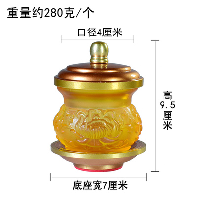 Phật tiền định, hoa sen thủy tinh, chén nước thánh, đồ Phật