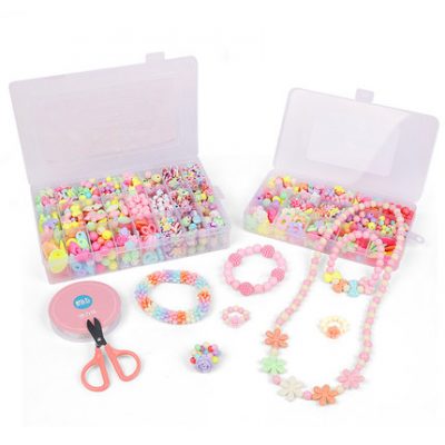 Trẻ em Vòng cổ đính cườm Vòng tay đeo hạt Cô gái Hướng dẫn làm DIY Vật liệu Kit Baby Puzzle Chain Chuỗi đồ chơi