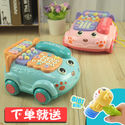 Đồ chơi trẻ em mô phỏng điện thoại cố định 6 nam câu đố âm nhạc cho bé giáo dục sớm 0-1 tuổi 12 tháng 7 bé gái 8