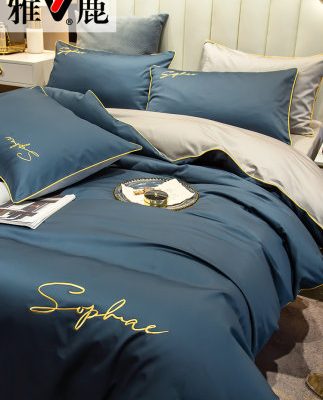 Cotton Yalu 60 miếng cotton dài chủ yếu bốn mảnh cotton phong cách Bắc Âu ba mảnh vải lanh chăn trải giường