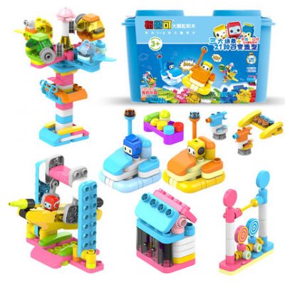 Bruker khối xây dựng hạt lớn cho trẻ em để chèn khối xây dựng câu đố bé Brooke đồ chơi lắp ráp bé trai và bé gái