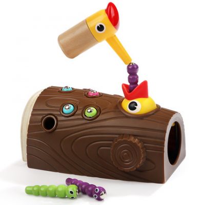 Bé câu đố 1-2 tuổi 3 bé trai bé gái chim gõ kiến ​​ăn bắt sâu bọ câu cá đồ chơi trí tuệ