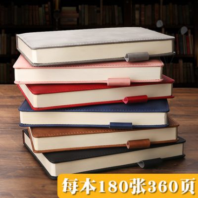 a5 máy tính xách tay siêu dày dày notepad kinh doanh da đen làm việc cuộc họp kỷ lục văn phòng đơn giản sinh nhật trường đại học máy tính xách tay văn phòng nghệ thuật tốt tùy chỉnh in logo