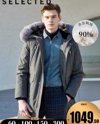 LỰA CHỌN Slade cáo lông trùm đầu dụng cụ giữa chiều dài xuống áo khoác nam S | 419412578