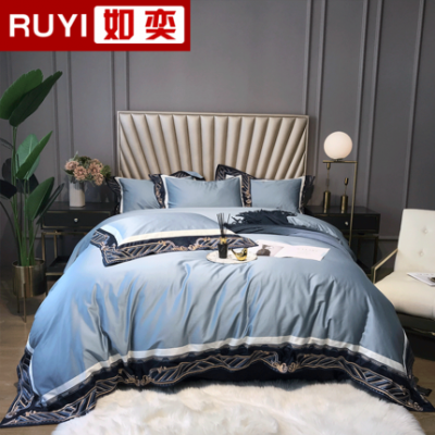 140 sợi đôi bông dài chủ yếu cotton bốn mảnh cotton satin nguyên chất Mỹ nhẹ sang trọng mẫu giường cao cấp